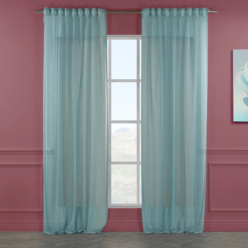 Rideaux extra larges et extra longs, L 100 po x L 228 po, Turquoise
