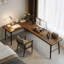 Bureau d'écriture rectangulaire en bois massif brun noisette-881193560-881193564