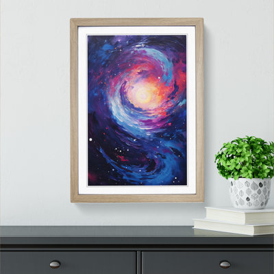 Galaxy Action Painting Art - Framed Print