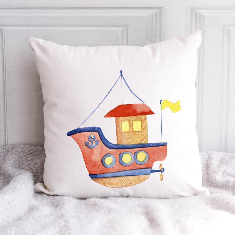 Nautical Sea Life_709 - Coussin décoratif avec coussin décoratif, H 20 po x l 20 po
