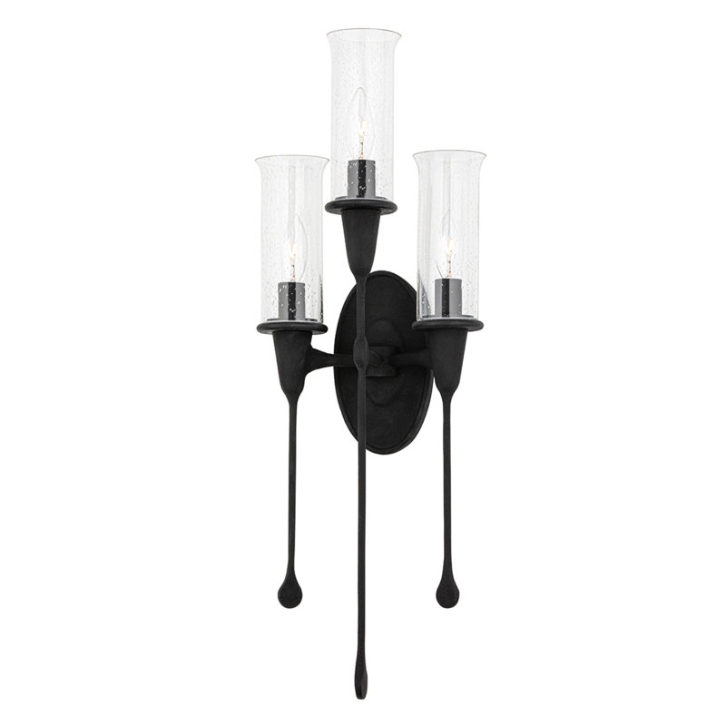 Chisel 3 Light Wall Sconce, Black Iron