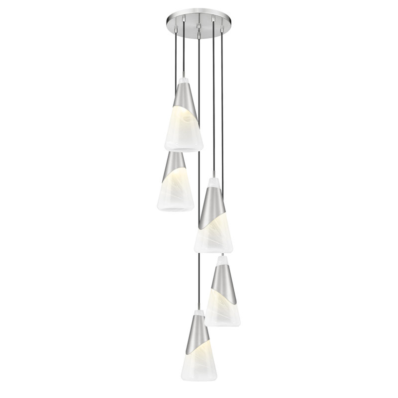 Lustre Jamess, 5 lumières, Nickel brossé