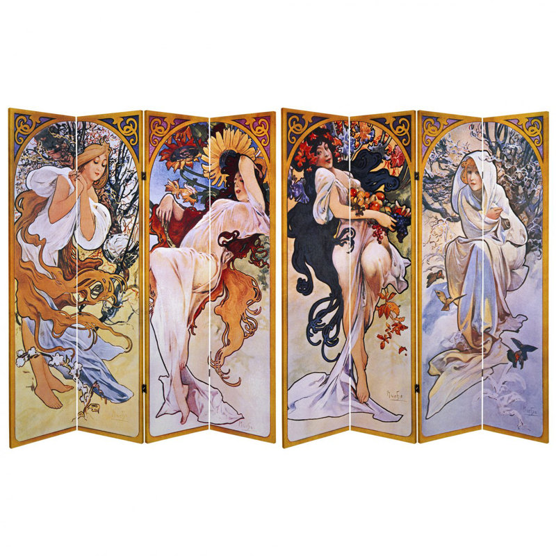 Paravent Sarno Art Nouveau Seasons, 3 pi de haut