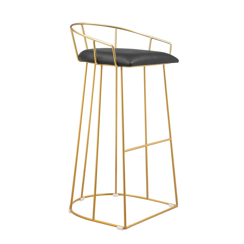 Jillian Upholstered Counter Stool with Metal Frame, Bar Stool (30.5" Seat Height), Gray