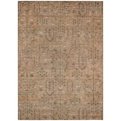 Tapis intérieur / extérieur lavable en terre cuite et cuivre 5 pi x 8 pi Southwestern