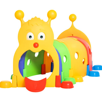 Tunnel avec conception de chenille pour les enfants de 3 à 6 ans, aire de jeux intérieure et extérieure, polypropylène durable, installation et entretien faciles, conception adorable, adapté aux années, jouer, durer, à