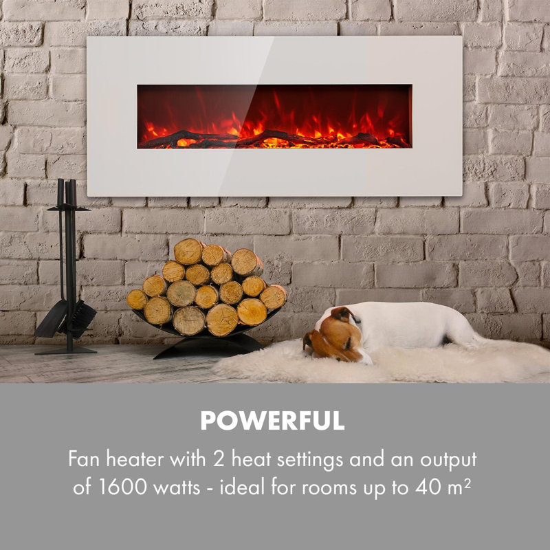 Lausanne Klarstein 128cm W Electric Fireplace, White