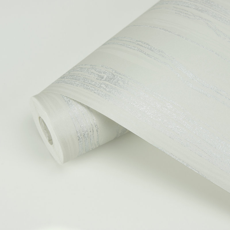 Rouleau de papier peint faux platine L 33 pi x l 21 po Absalon Nova, Blanc / blanc cassé