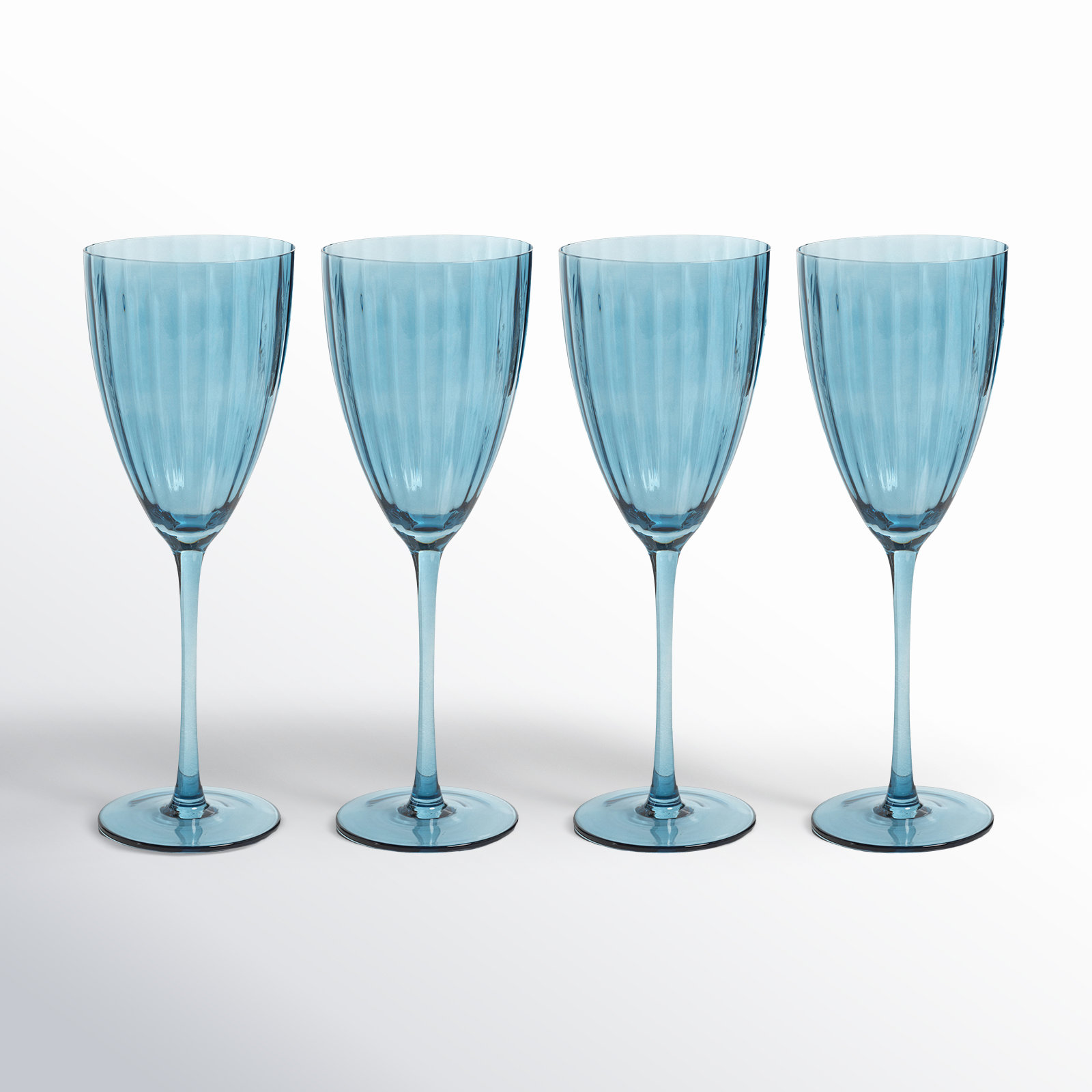 Boulder Ribbed White Wine Glass, Blue Azure