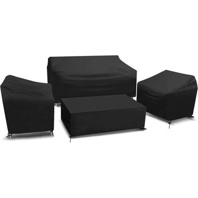 Patio Furniture Covers, 4 Pieces Outdoor Conversation Set Covers, Heavy-Duty Lawn Furniture Covers Set by Arlmont & Co.