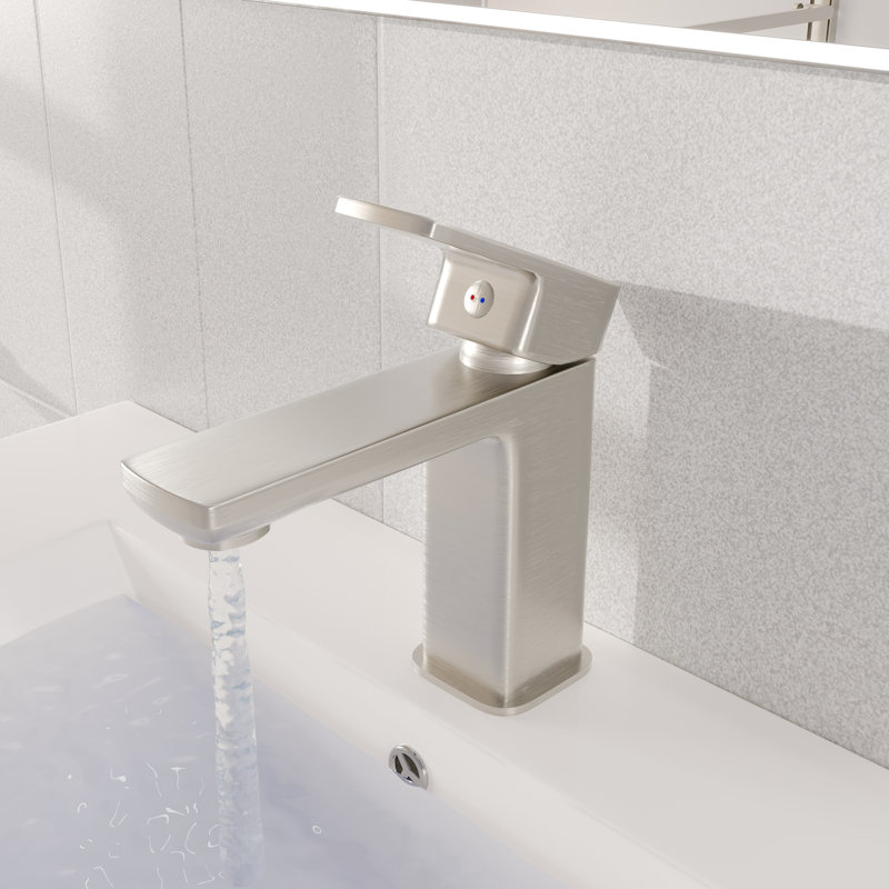 Eviva Lux Single-Handle Waterfall Single-Hole Bathroom Faucet With Deckplate Included, Brushed Nickel