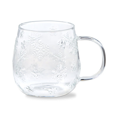 Snowflake Glass Coffee Mug