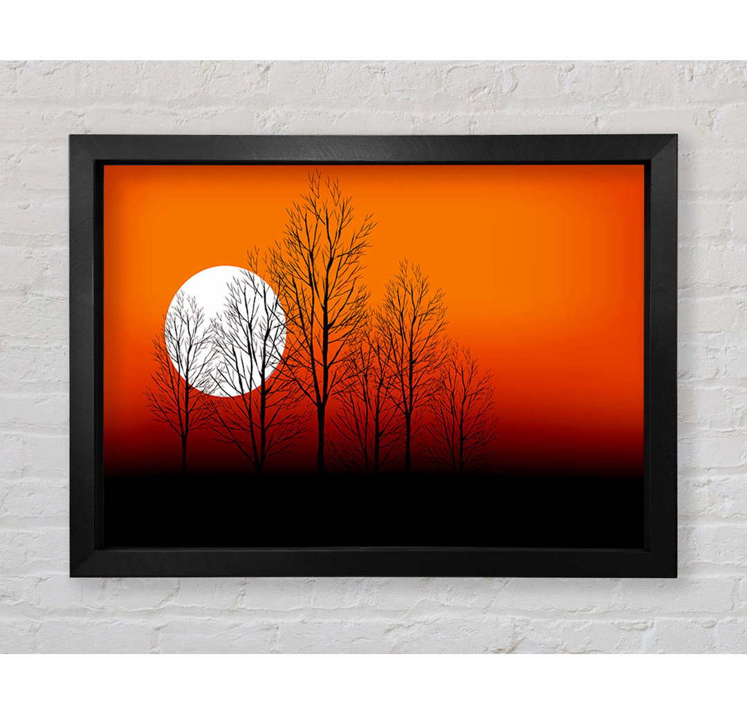 Orange Sunset Trees - Einzelne Bilderrahmen Kunstdrucke