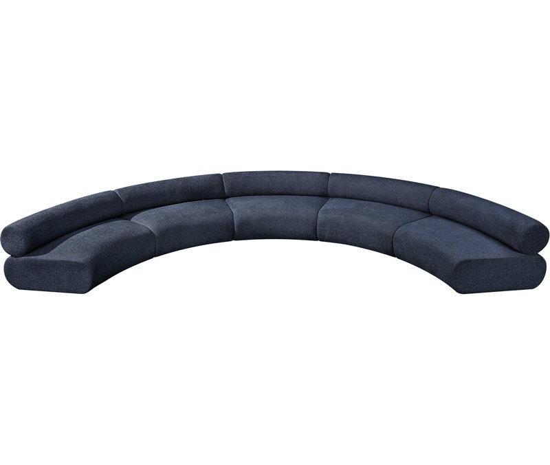 Bale 202" Upholstered Sectional, Navy Chenille Fabric