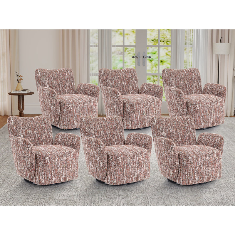 Ensemble de 6 fauteuils d'appoint 30,5 po, Brun-rouge