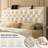 Upholstered Full Platform Bed with 4 Storage Drawers, Storage Bed with LED light & Charging Station, Velvet Tufted Headboard with Adjustable Bedside Tables, No Box Spring Needed, Beige-1047095335-1047095333