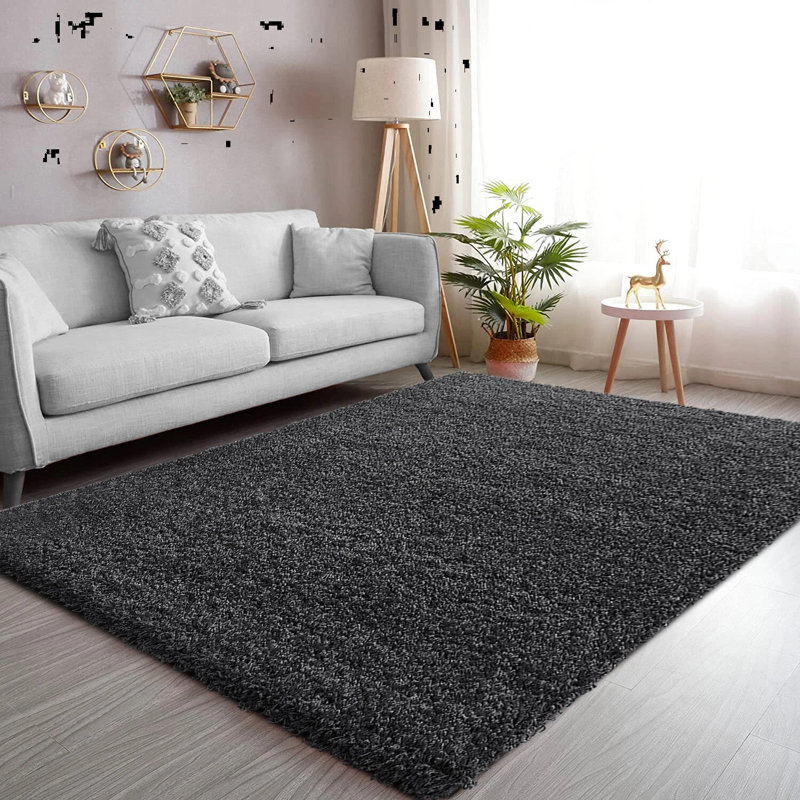 Solid Colour Shag Area Rug, Rectangle 60 x 110 cm