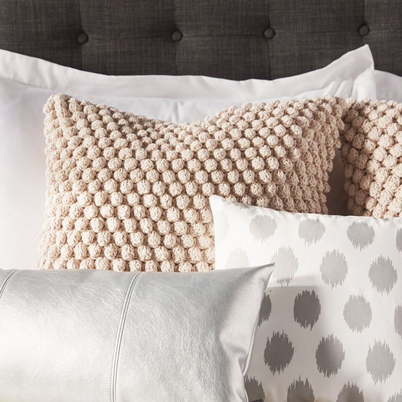 Camargue Collection Cotton Throw Pillow, Pink, 20" H x 20" W