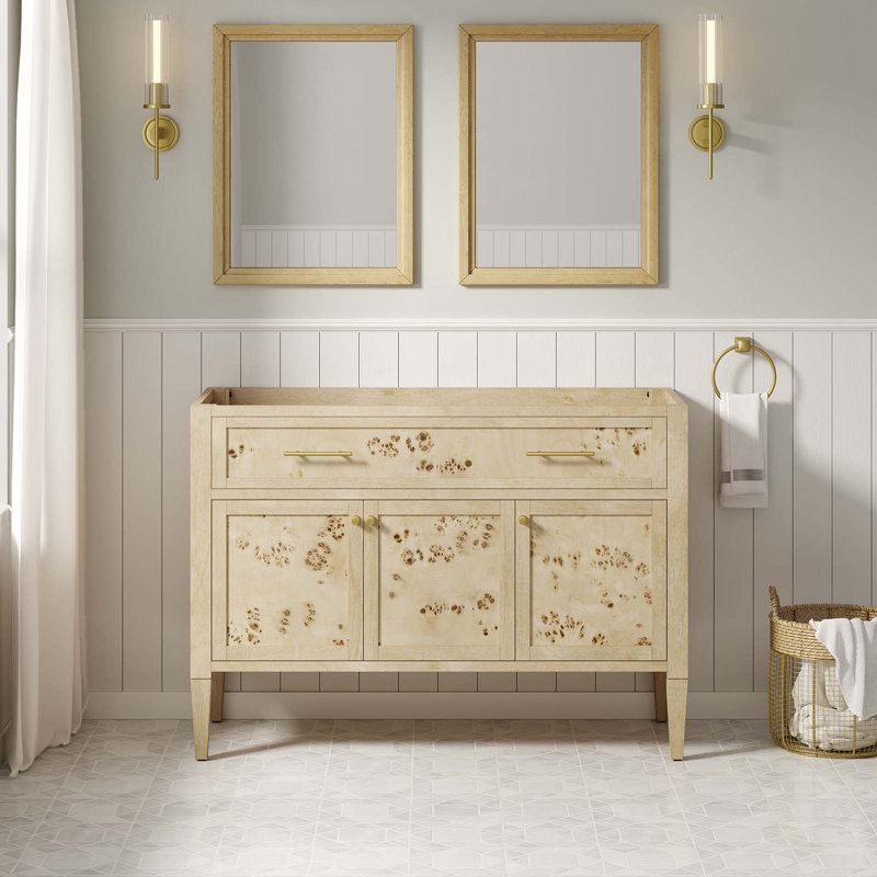 Elysian 48" Light Brown Mango Wood Double Bathroom Vanity