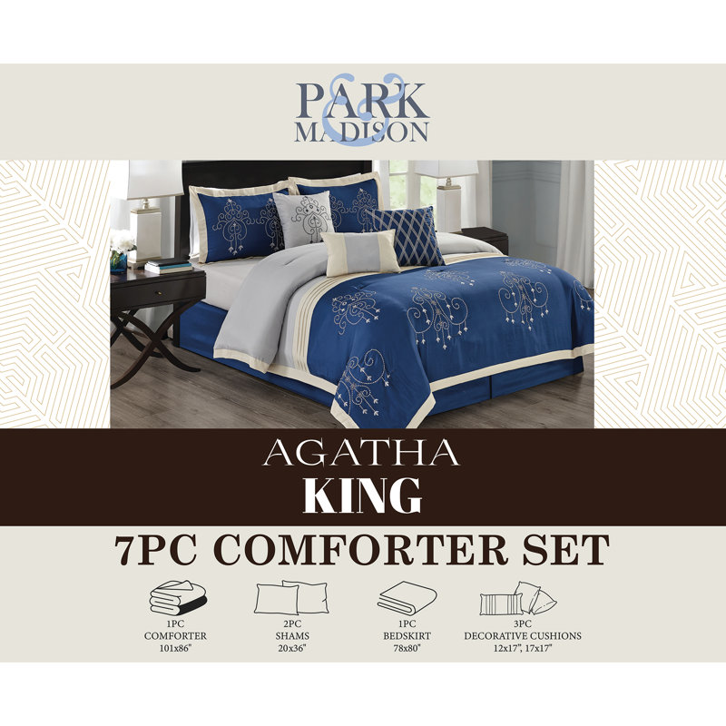 Ensemble d'édredon en microfibre Agatha, Édredon de très grande taille et 6 pièces suppl