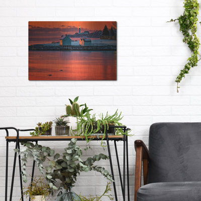 Mur en métal Breakwater Bay «Wintry Dawn At Willard Beach» par Rick Berk