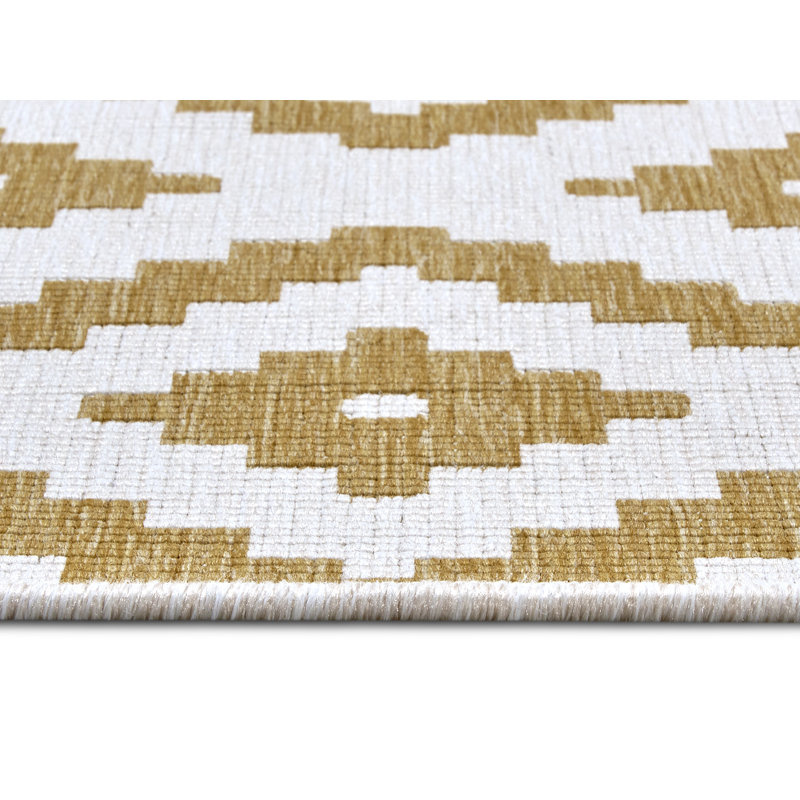Reversible Flatweave Ocher/Ivory Rug, Rectangle 200 x 290cm
