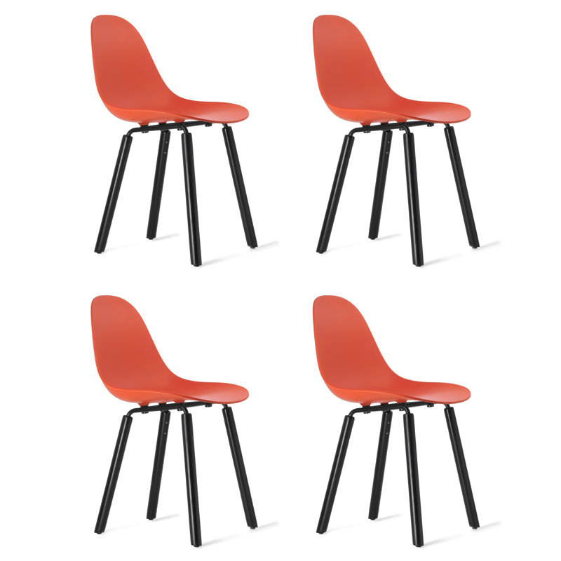 TA Side & Dining Chair (Set of 4), Cool Gray/Black