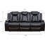 Ensemble de canapé de salon inclinable électrique en cuir 3 pièces avec station de charge sans fil, rangement, porte-gobelets (ensemble de 3)-1452234484
