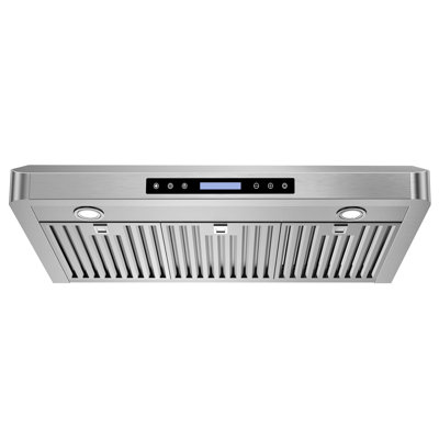 Hotte sous un meuble à conduit 42 pouces 900 pi³ / min 4 vitesses avec télécommande et panneau tactile en acier inoxydable avec lumières DEL