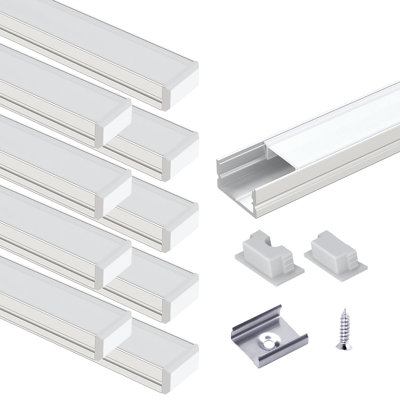 VST 3.3ft aluminum U-shaped LED light strip channel (with cover), pack of 10