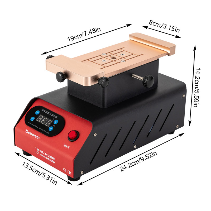 Séparateur d'écran LCD, pompe à vide double, réparation de téléphone portable, Rouge