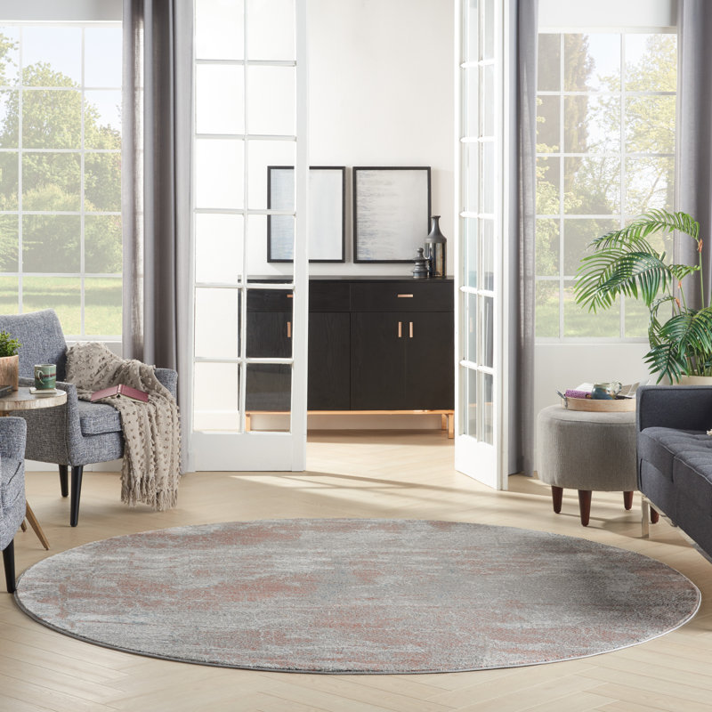 Abstract Indoor Rug, Round 5'3"