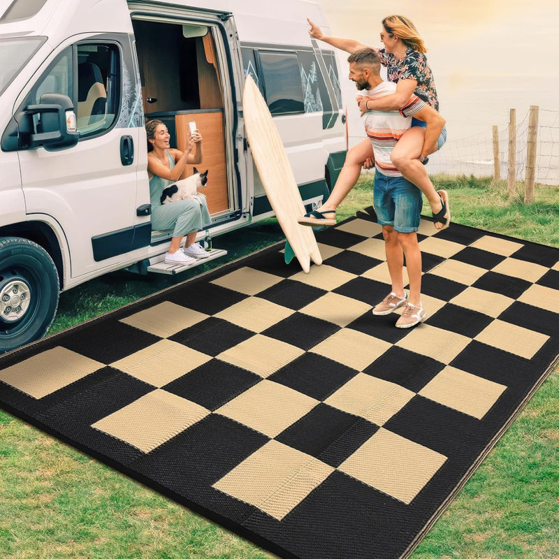 Tapis d'extérieur imperméable en plastique de paille, Rectangle 9 pi x 18 pi