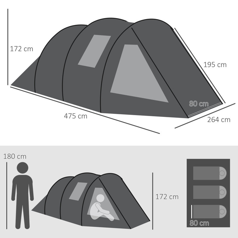 Dahlstrom 4 Person Tent, Black