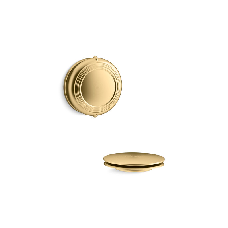 PureFlo Drain Stopper Tub Drain, Vibrant Brushed Moderne Brass