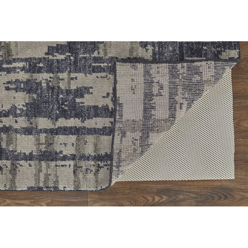 Altmar Modern Abstract, Blue/Gray/Taupe Area Rug, Runner 2'6" x 8'