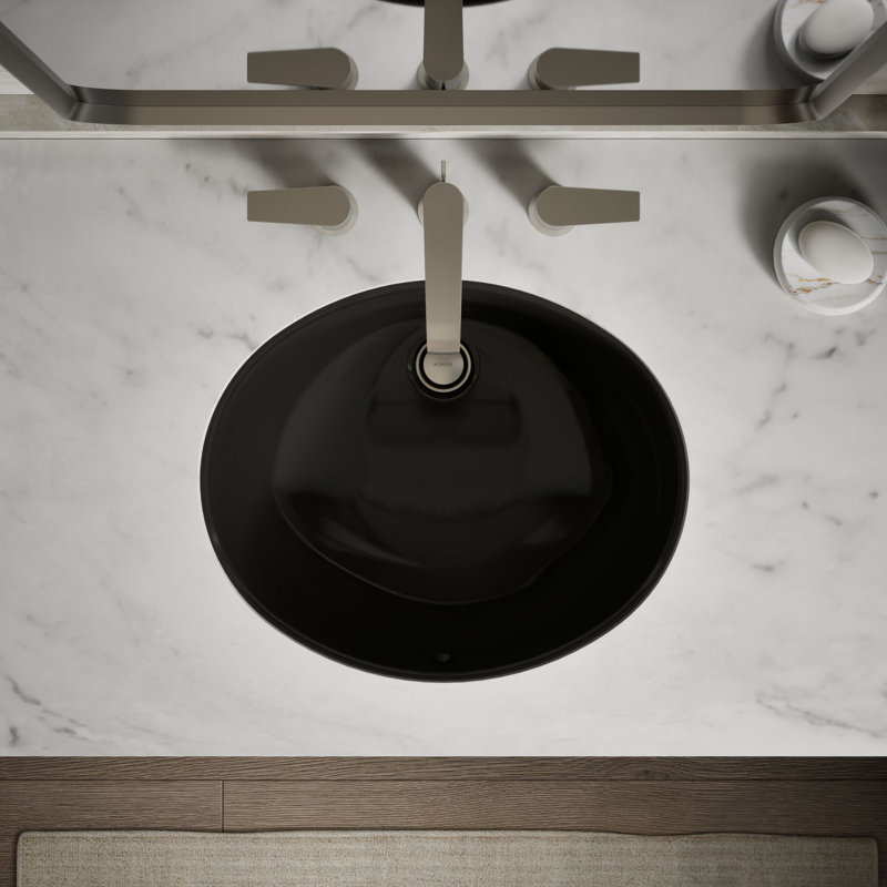 Caxton® Vitreous China Oval Undermount Bathroom Sink with Overflow, Honed White