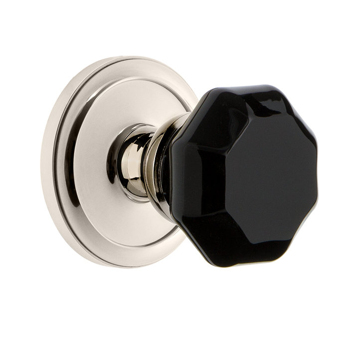 Rosace double avec bouton de porte Grandeur Circulaire Rosette, Nickel poli