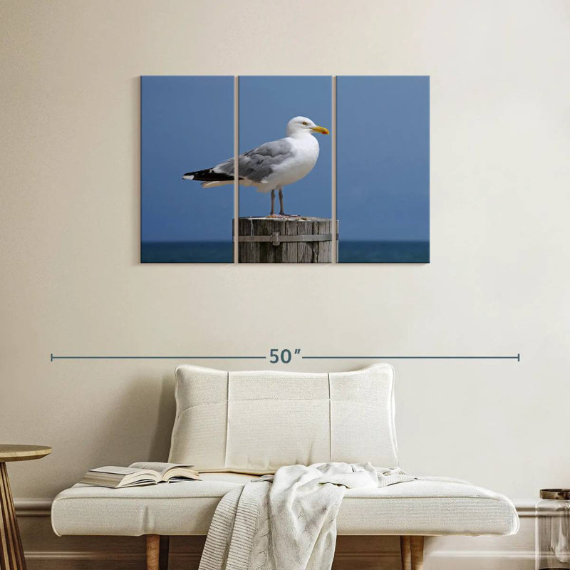 Brampt Seagull On Wood Post, 24" H x 38" W