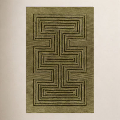 Momeni Simba Geometric Wool Copper Area Rug 2' X 3'