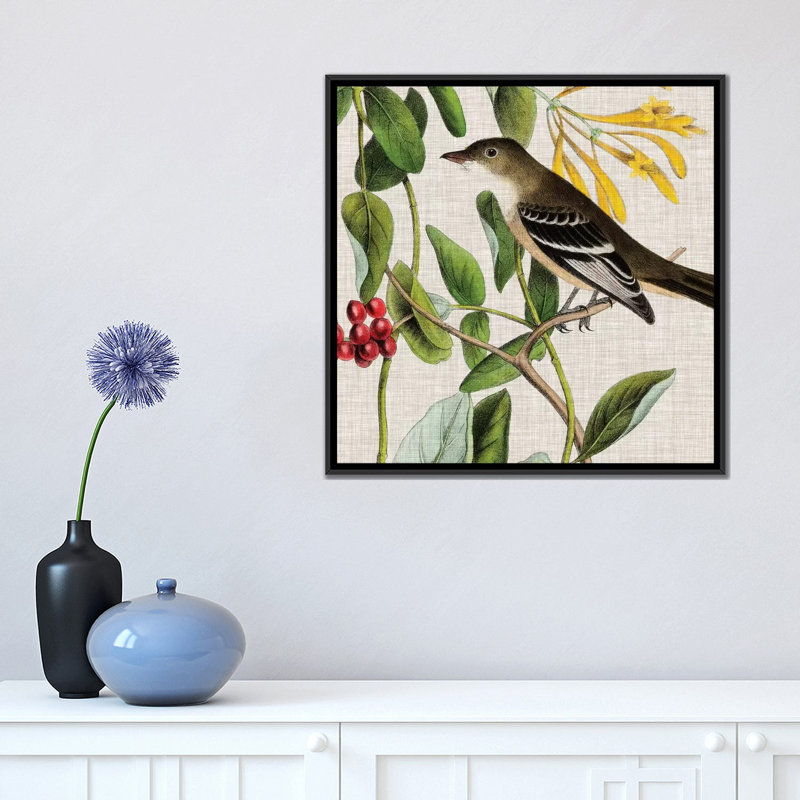 « aviaire crop ii », reproduction d’impression sur toile, H 18 po x l 18 po x P 1,5 po, Toile avec cadre noir, Pas de tapis