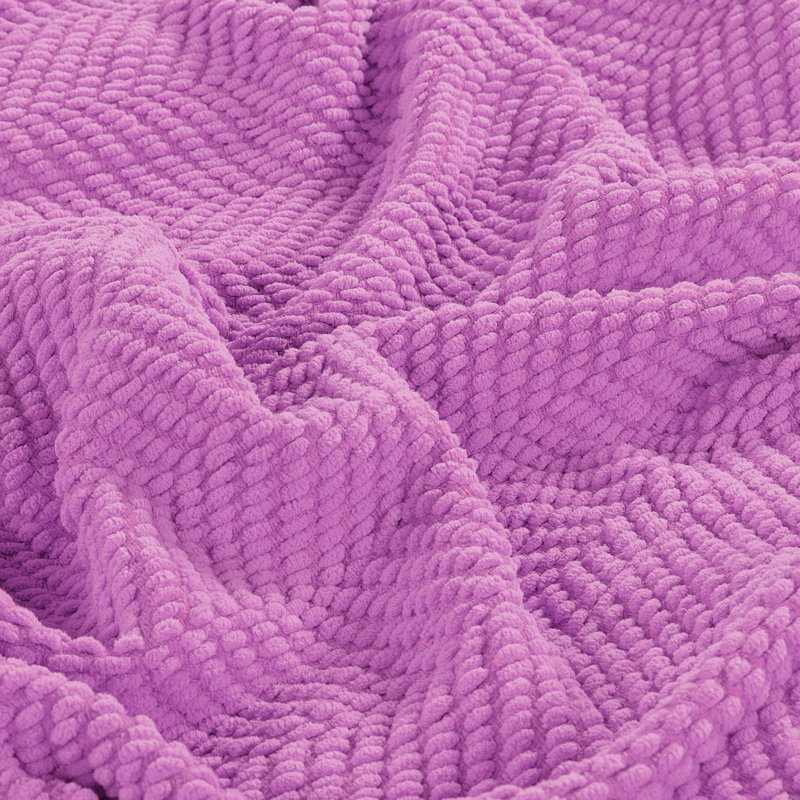 Jeté en tricot de tweed, 50 po x 60 po, Violet