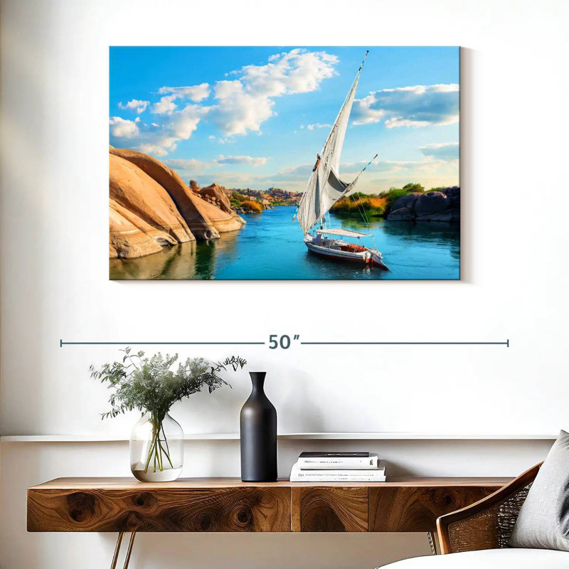 Mehar River Nile Boat, 26" H x 39" W
