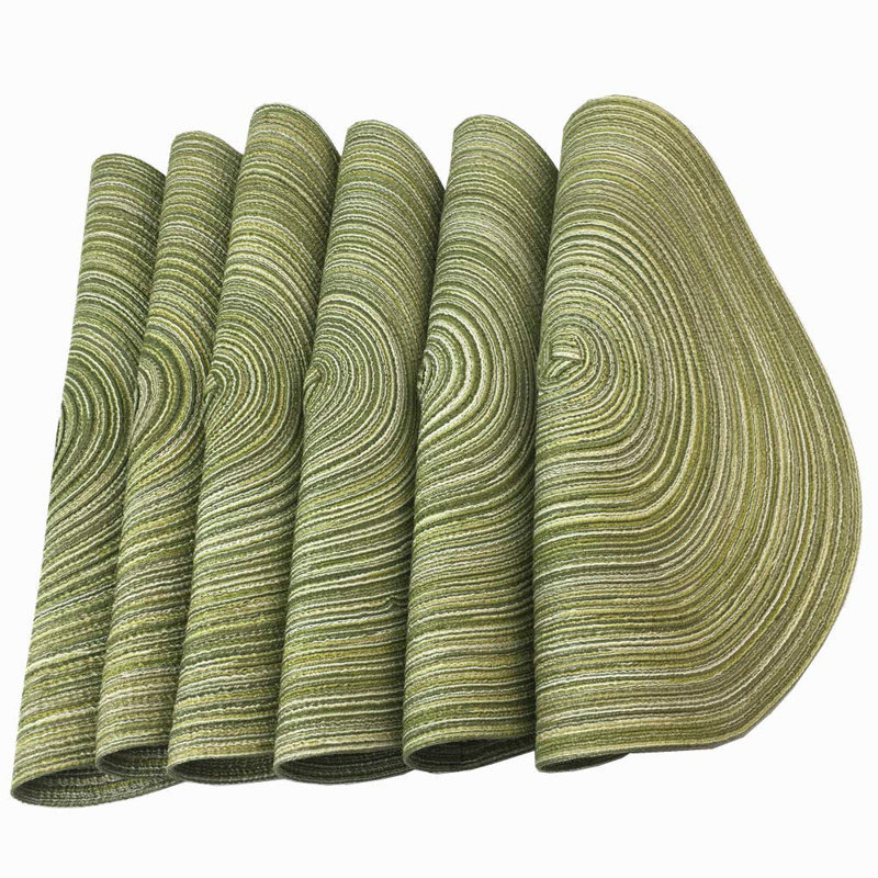 Napperons, napperons ronds pour table de salle à manger, tapis de table de cuisine antidérapants, résistants à la chaleur, diamètre 14 pouces (ensemble de 6)