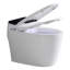 Toilette intelligente avec siège chauffant pour bidet, chasse d'eau automatique, ouverture et fermeture automatiques, siège chauffant à air et à eau, veilleuse, bouton latéral, télécommande sans fil, blanc