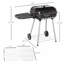 Barbecue au charbon portatif de 21 po avec roulettes et tablette inférieure, fumoir de barbecue avec évents réglables sur le couvercle pour le pique-nique du camping, noir