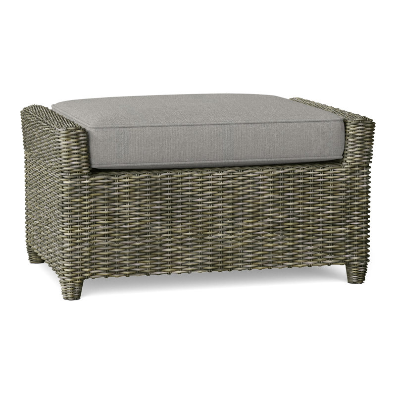 Sag Harbor Outdoor Ottoman, Sharkskin, Driftwood