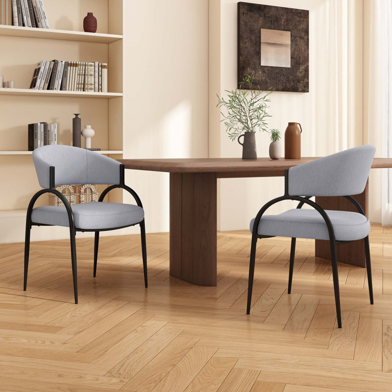 Chaises de salle à manger rembourrées avec pieds en métal (ensemble de 2)