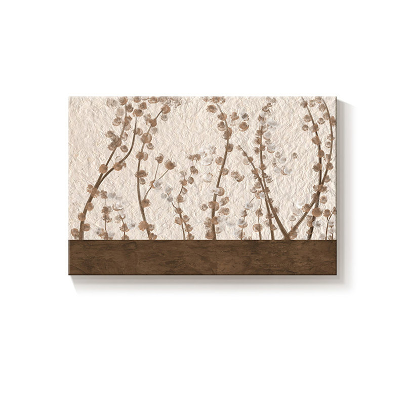 Décoration murale florale moderne à l'encre, panneau multicouche pour chambre à coucher