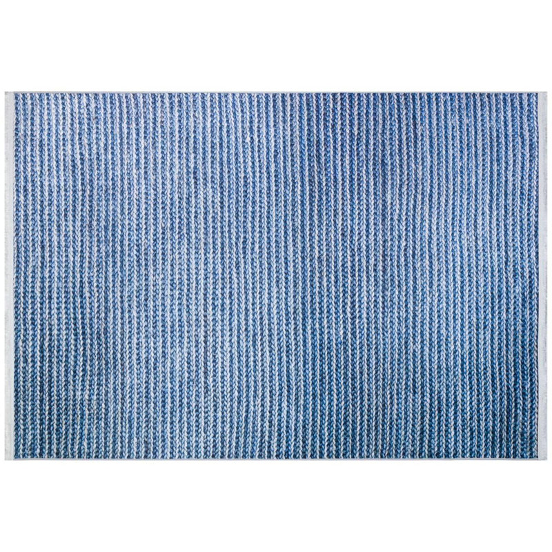 Tapis bleu marine et gris Gabrielle, Rectangle 2 pi 7 po x 4 pi 11 po